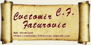Cvetomir Faturović vizit kartica